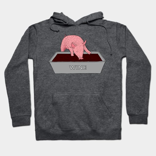 Wine Pig Hoodie by martinascott